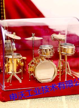 迷你镀金架子鼓爵士鼓模型摆件小提琴吉他送老师同学毕业生日礼物