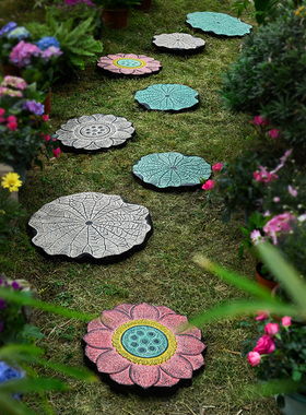 庭院花园布置步町摆件小院景观草坪脚踏石民宿装饰室外造景汀步石