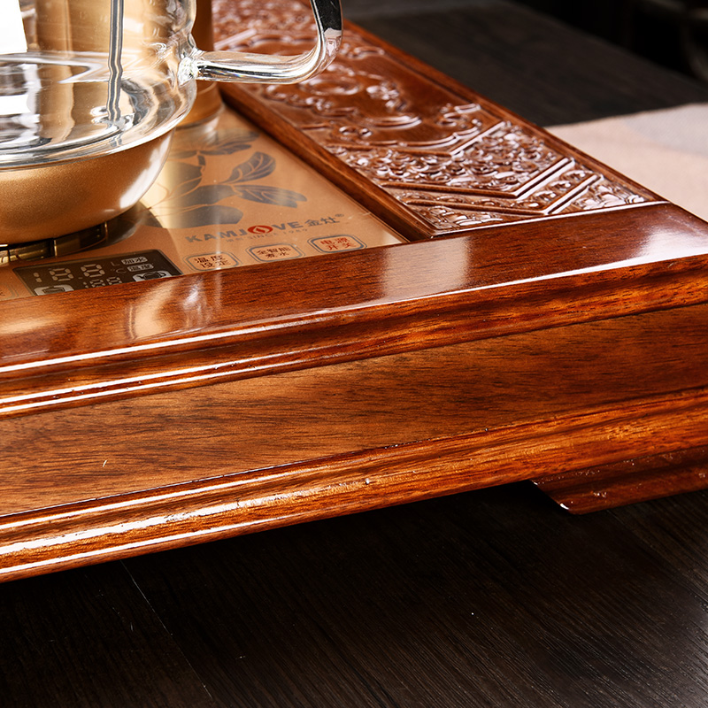 畅宏大号茶盘实木茶台家用石头功夫茶具茶托套装全自动电磁炉茶海 - 图3