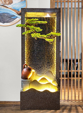 客厅水幕墙流水加湿器办公室玄关景观喷泉装饰电视柜旁边落地摆件