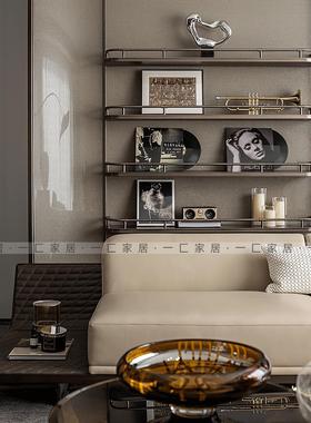 轻奢软装书架隔断架轻奢摆件 样板间酒店墙面陈设工艺品