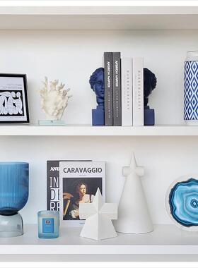 样板间书房书桌软装饰品创意工艺品相架陶瓷玻璃家居摆件ZH3012