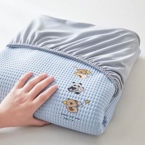 2025新款凉感因子A类母婴级凉感丝豆豆席三件套床单床笠 - 图2