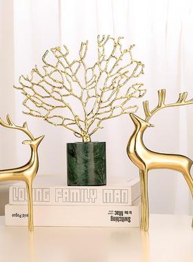 招财树高档轻奢摆件客厅电视柜玄关书酒柜装饰工艺礼品摆饰乔迁开