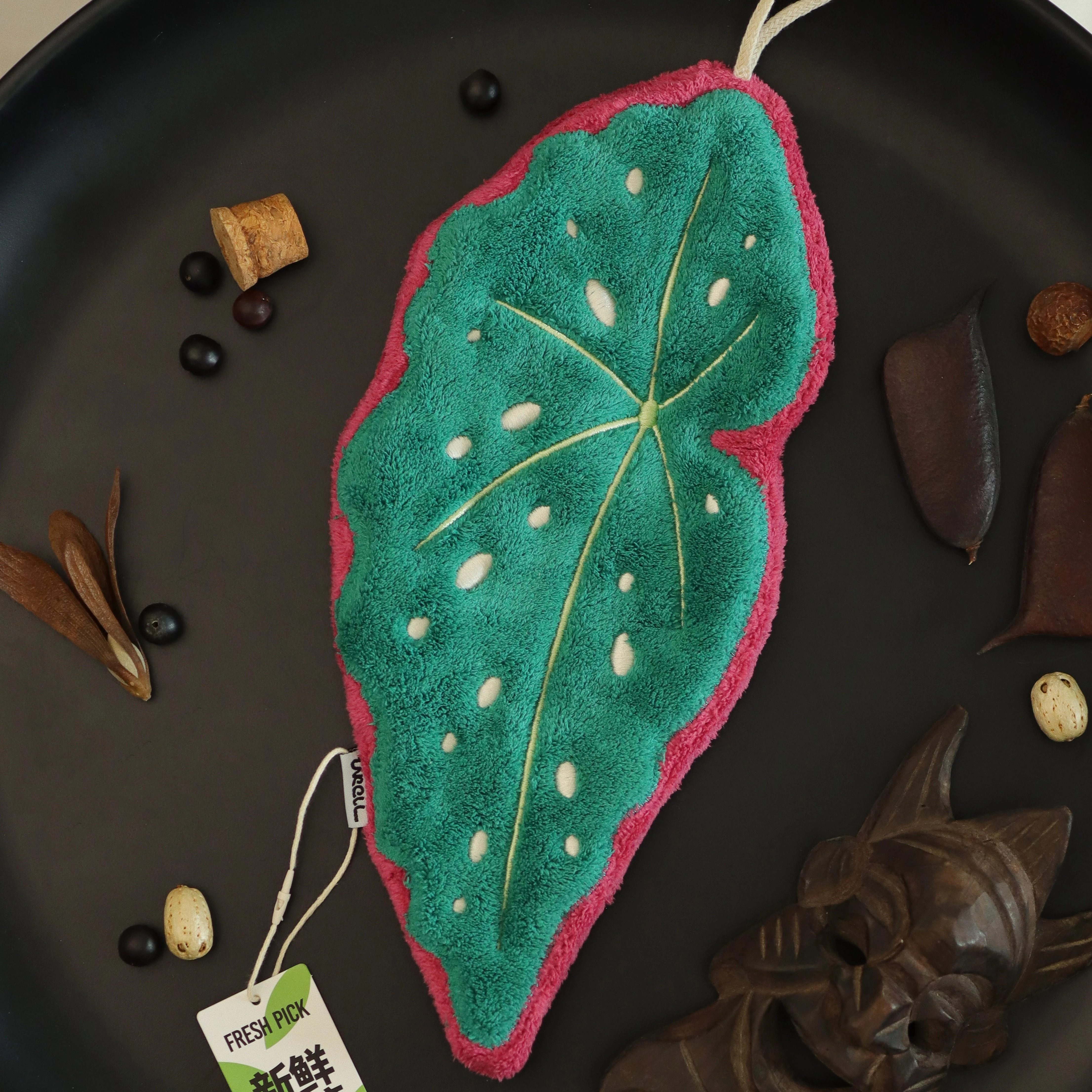 unroll反卷设计原创正品-热植叶片A类面料毛巾厨房擦布可爱擦手巾