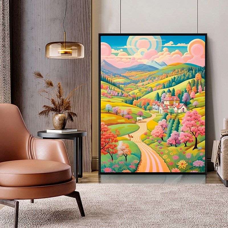 世界数字油画di油彩画手工解压填色风景颜料涂鸦手绘丙烯画,淘宝优惠券,粉丝福利购,淘宝优惠卷