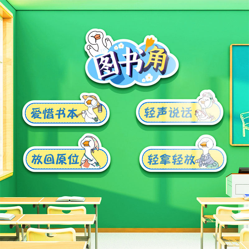 图书阅读角布置阅览区绘本馆环创幼儿园墙面装饰品班级文化创意,淘宝优惠券,粉丝福利购,淘宝优惠卷