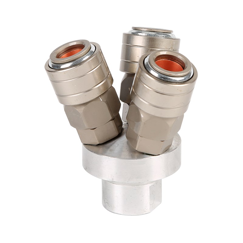 C式气动快速接头自锁圆三通圆二通空压机气泵气管工具二通软管 - 图3