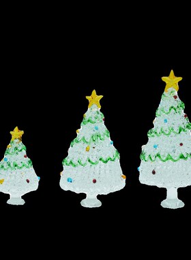 纯手工琉璃拉丝透明圣诞树小摆件淄博特产家居装饰品摆设生日礼物