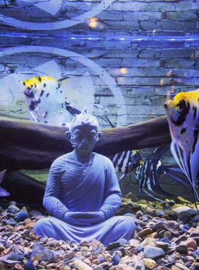 鱼缸造景装饰水泥佛像佛头中式水族仿石像孙悟空装饰人物沉水摆件