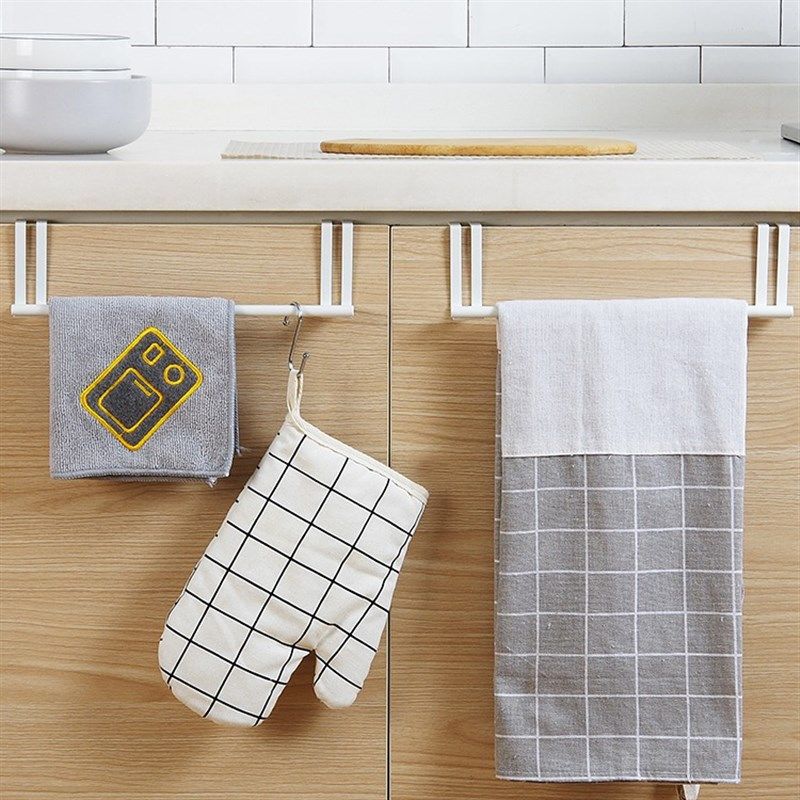 橱柜门抹布架免钉毛巾挂架浴室厨房单杆门背式毛巾杆,淘宝优惠券,粉丝福利购,淘宝优惠卷