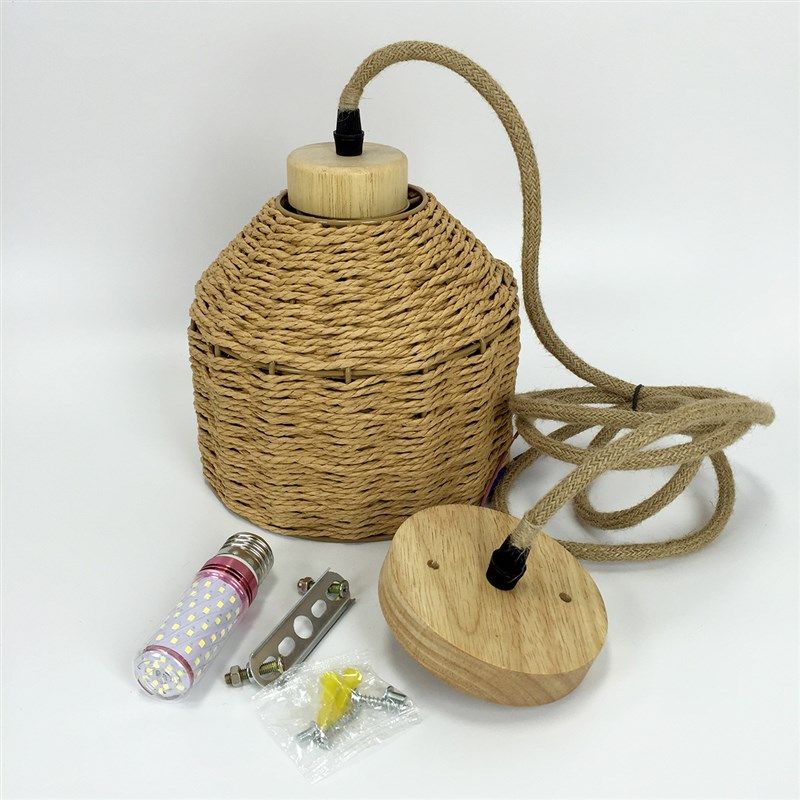 复古纯手工编织灯罩外壳带线民宿客栈藤编吊灯纸绳灯卧室氛围灯,淘宝优惠券,粉丝福利购,淘宝优惠卷