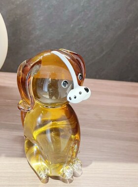 淄博玻璃琉璃小狗生肖桌面摆件工艺品新房家居装饰样板间生日礼物