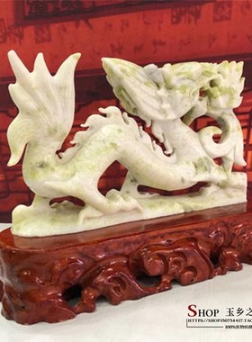 天然十二生肖龙摆件玄关酒柜书柜办公桌面开业送礼纯手工工艺品