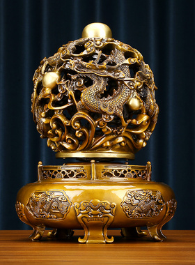 纯铜九转乾坤鼎摆件新中式家居客厅办公室装饰品开业乔迁礼品