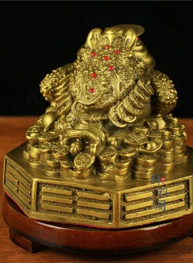 纯铜金蟾摆件铜蟾蜍家居客厅玄关装饰品乔迁开业礼品桌面摆设装饰