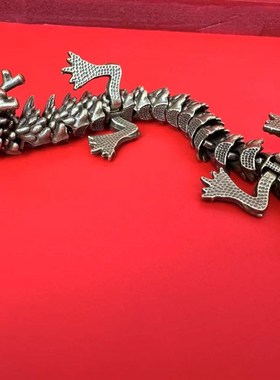 锌合金复古黑龙摆件可活动工艺手把件桌面客厅展厅书房摆件礼物