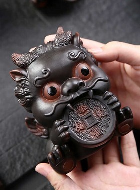 紫陶招财貔貅摆件家居装饰品客厅办公室玄关茶桌茶几茶室桌面摆设