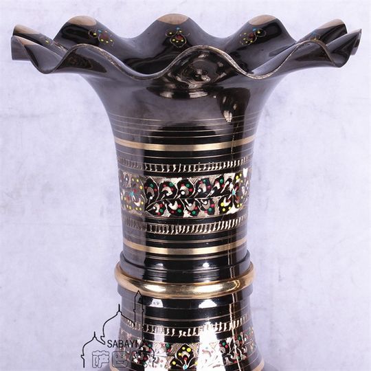 Pakistani copper hand-carved colorful dot mir vase retro metal copper vase Chinese style home decoration