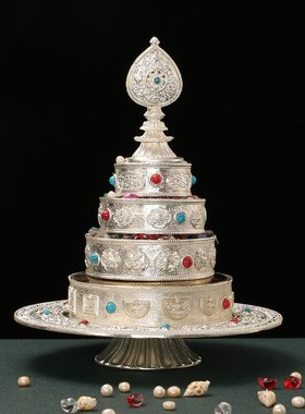 八吉祥曼扎盘修盘仿尼泊尔佛堂供修托盘曼茶罗曼达盘大小号