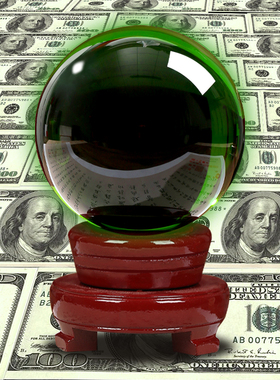 绿色水晶球摆件绿幽灵大号圆玻璃球客厅书房装饰摆件Y开业乔迁礼