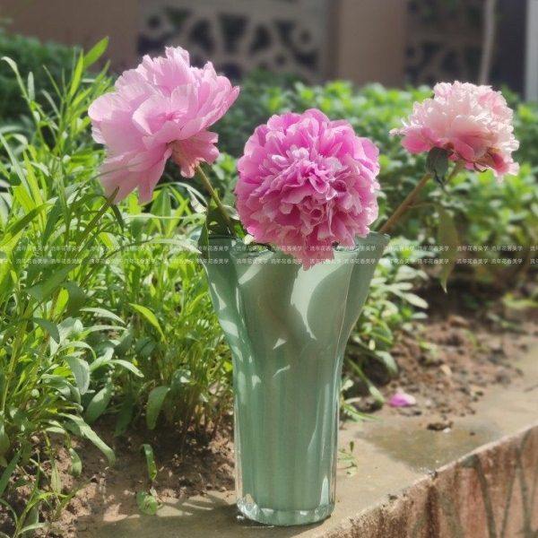 奶橙色珠光小巧自由白菜造型手工玻璃花瓶水养插花器家居装饰摆件,淘宝优惠券,粉丝福利购,淘宝优惠卷