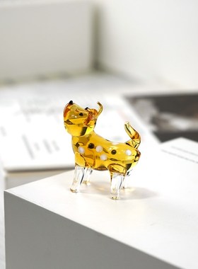 【大吉大利鸡】迷你琉璃动物小摆件可爱手工玻璃办公室桌面装饰品
