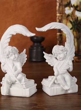 小天使摆件欧式石膏雕塑女孩桌面摆设婚礼现场布置装饰品拍摄道具