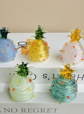 烧玻璃菠萝圣诞树拉丝琉璃桌面客厅卧室居家装饰摆件圣诞节小礼品