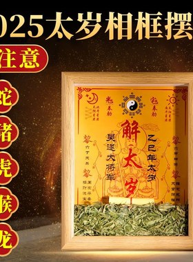 2025年乙巳太岁吴遂大将军画像框摆件本命年属蛇猪虎猴龙蕲春艾草
