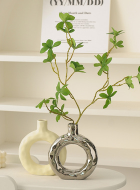 奶油风陶瓷花瓶桌面摆件客厅插花家居饰品干花水培简约艺术设计感