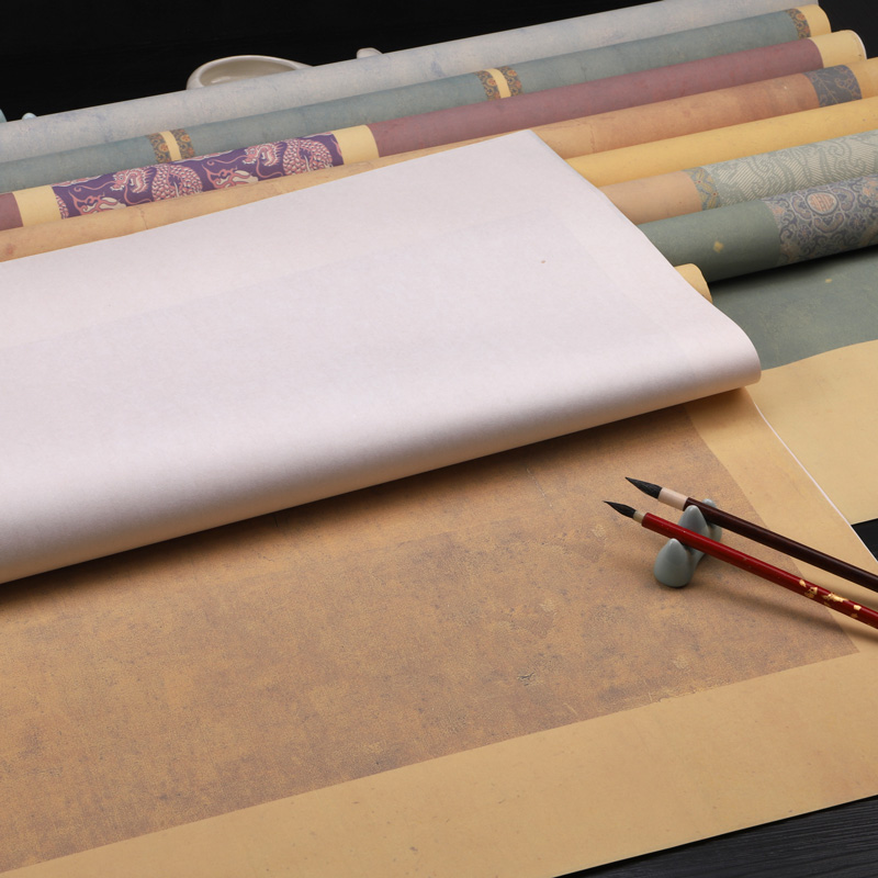 锦墨堂蜡染微喷国展宣纸六尺整张国展宣纸半生熟行书楷书隶书横款 - 图1