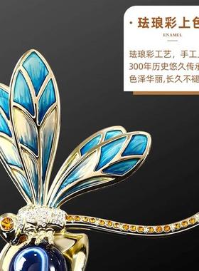 现代轻奢珐琅彩装饰蜻蜓摆件客厅家居饰品玄关酒柜电视柜创意工艺