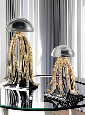 现代轻奢风样板间售楼处卧室客厅床头柜组合搭配软装饰品套装摆件