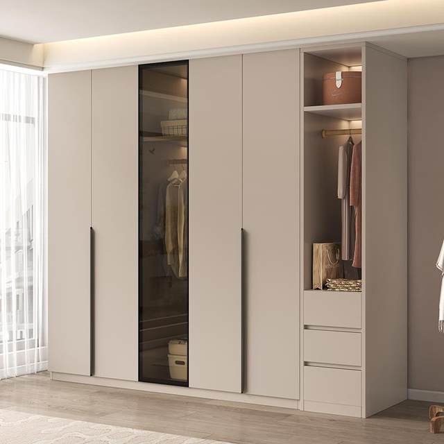 Wardrobe Home Bedroom Solid Wood Rental Cabinet Customized Children's Furniture Free Installation Storage Large Wardrobe New Style