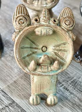 瓦猫云南大理南诏窑手工陶瓷猫创意礼品开业小摆件片片猫吉祥瓦猫