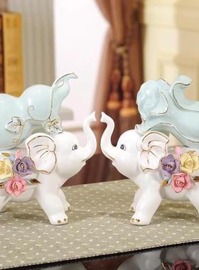 陶瓷葫芦白菜象招财摆件家居客厅电视柜酒柜办公室摆设创意工艺品