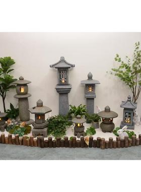 仿石玻璃钢室内造景流水摆件循环水新中式庭院茶室迎客松仿真绿植