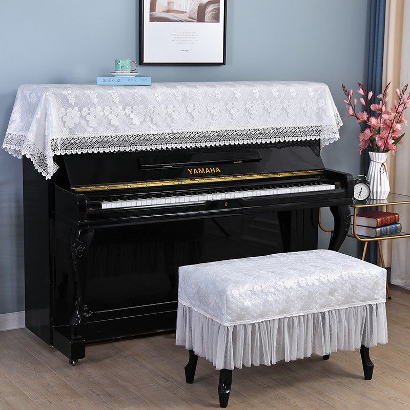 白色蕾丝钢琴三件套琴罩盖布公主女孩双层立式钢琴防尘罩恺撒堡琴,淘宝优惠券,粉丝福利购,淘宝优惠卷