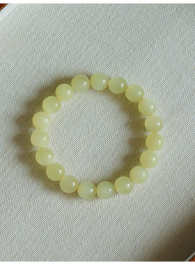 若羌冰透和田玉黄玉手串10mm女款