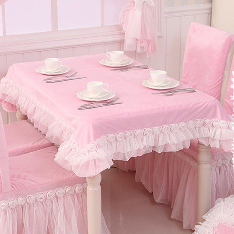 公主粉色玫瑰蕾丝水晶绒桌布盖巾防尘 西餐桌布 茶几桌布,淘宝优惠券,粉丝福利购,淘宝优惠卷
