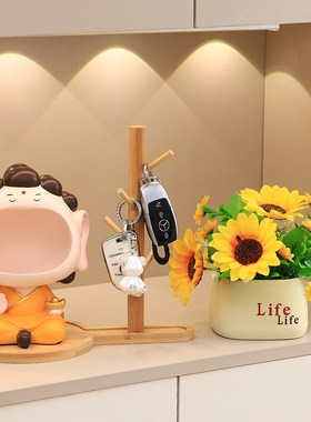 卡通可爱佛祖入户钥匙收纳玄关摆件家居客厅鞋柜电视柜桌面装饰品