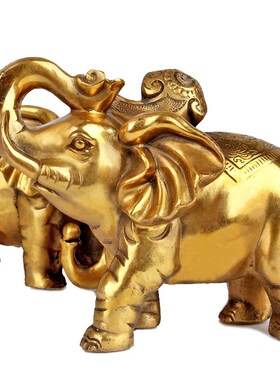 纯铜大象摆件吸水象铜象工艺品象