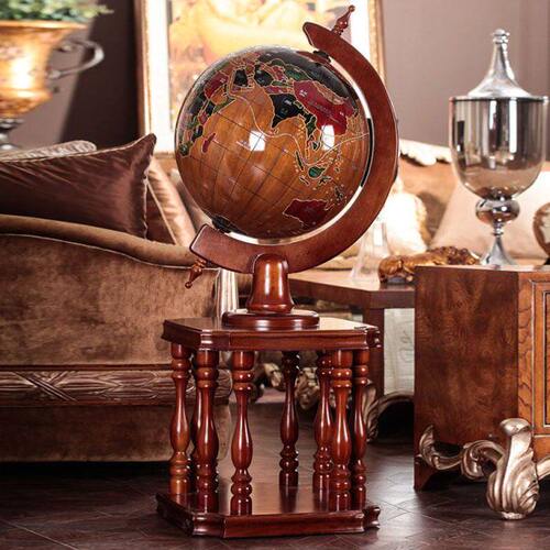 博通 实木地球仪 落地摆件 办公室装饰工艺品开业礼品 地球仪摆件 - 图1