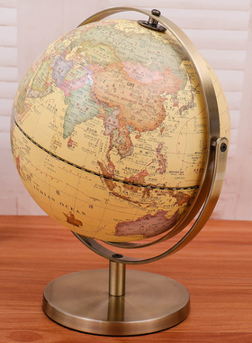 欧式复古地球仪摆件高清学生用大号艺术品书房办公室客厅家居摆设