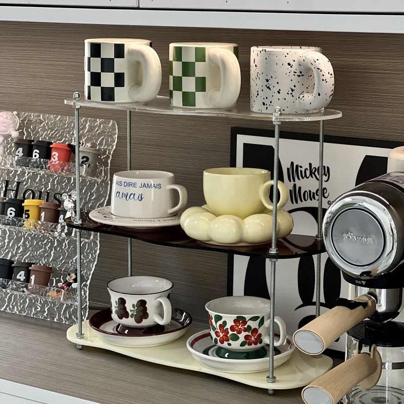 亚克力杯架轻奢高级感桌面水吧台咖啡杯玻璃茶杯马克杯置物架家用,淘宝优惠券,粉丝福利购,淘宝优惠卷