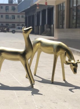 玻璃钢麋鹿公园林景观花园庭院草坪装饰品户外抽象动物鹿雕塑摆件