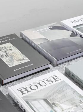 装饰书简约现代外文真书样板房书柜书架装饰陈列书房装饰真书摆件