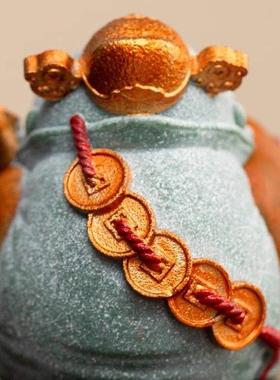 创意国潮财神摆件高级感小众办公室工位桌面工艺礼品摆饰装饰品生