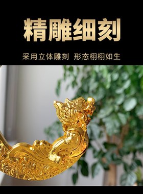 2024龙年铜钩钱摆件龙形钱钩子挂钩家居办公室前台收银装饰品